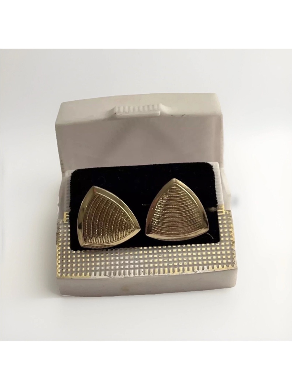 Vintage Gold-Tone Triangular Men's Cuff Links